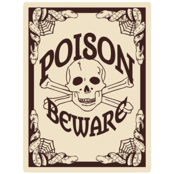 Poison Bottle Rectangle Decal Label for Halloween Decorations
