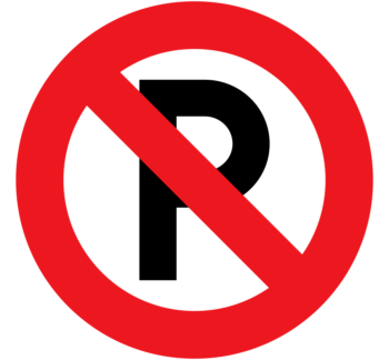 No Parking Aluminum Sign Front