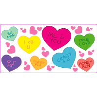 Sweethearts Conversation Hearts Valentines Rectangle Static Cling Window Decoration
