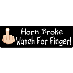 Watch For Finger Bumper Sticker