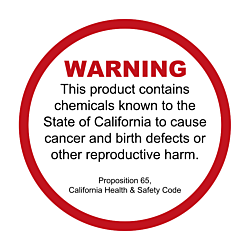 Proposition 65 Circle Vinyl Decal Warning Label