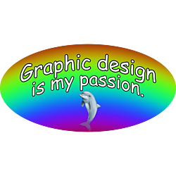 Graphic Design Is My Passion Rainbow Oval Car Magnet