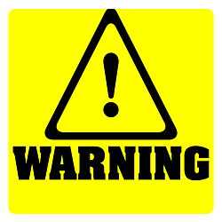 Warning Aluminum Sign Front