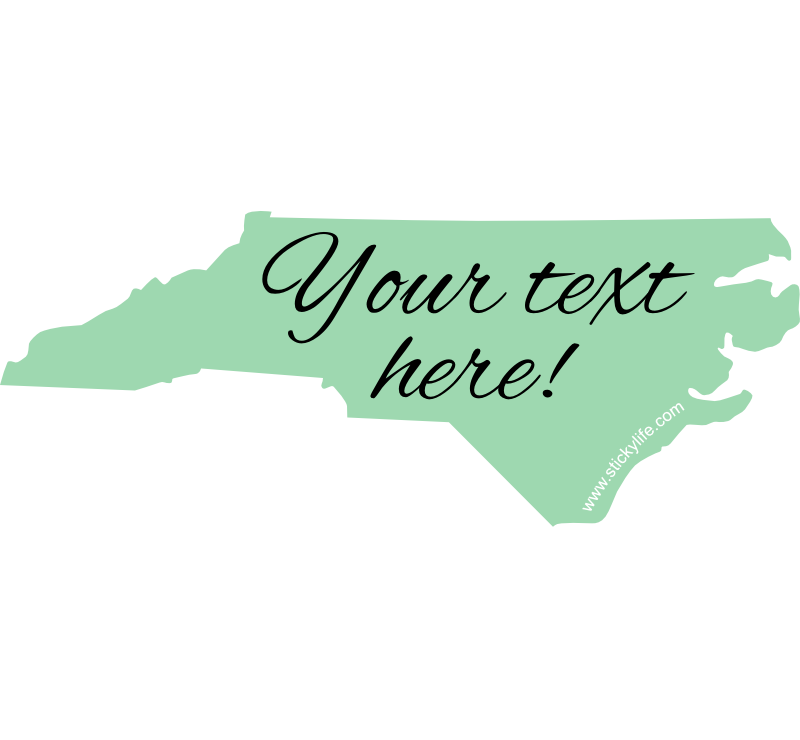 North Carolina State Shaped Decal Example