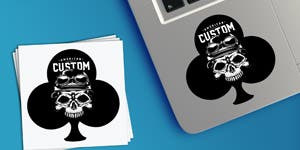 Custom Stickers on a laptop