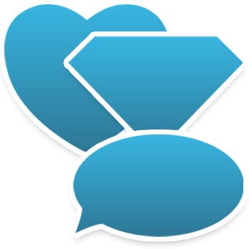 A blue heart shape representing all fun decal shapes